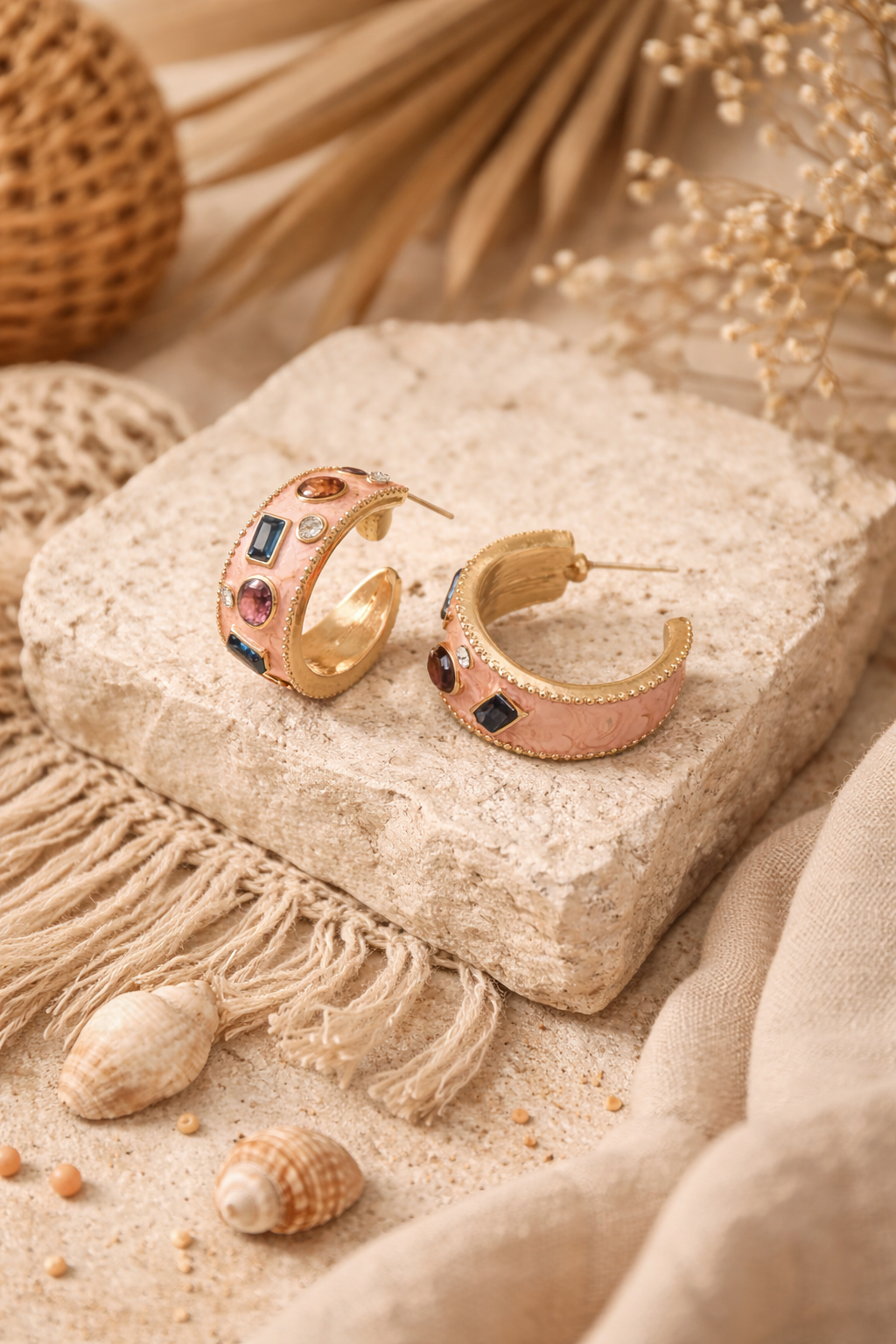 Blush Treasure Hoops