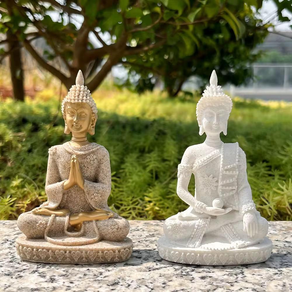 Minimalist Sandstone Buddha Statue