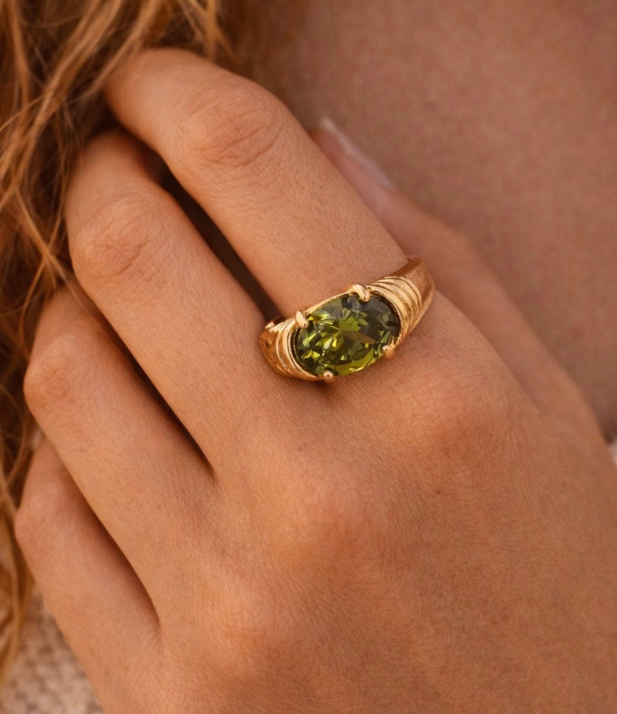 Garnet and Evergreen Rings