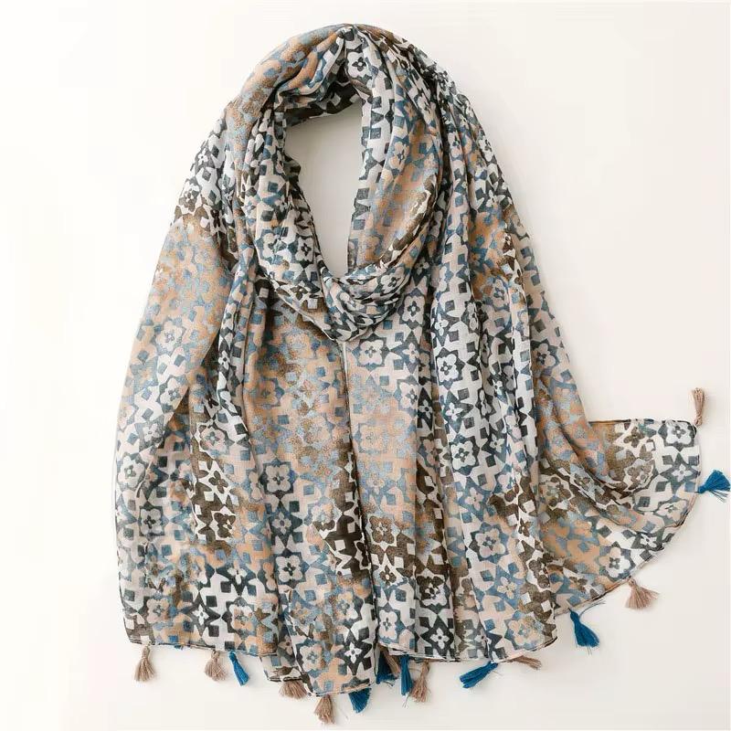 Patterned Voile Scarf