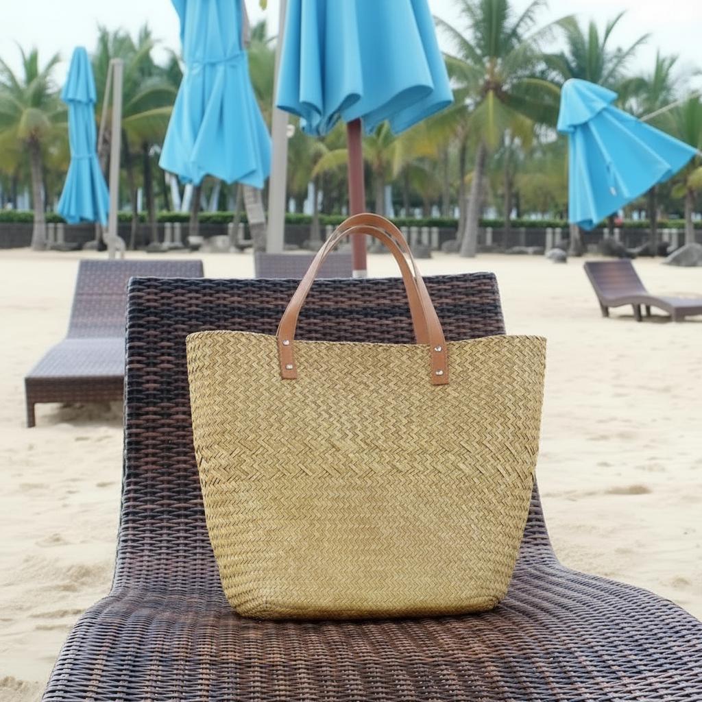 Straw Braided Beach Tote