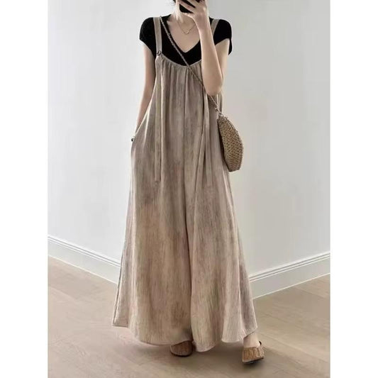Summer Cotton Wide-Leg Jumpsuit