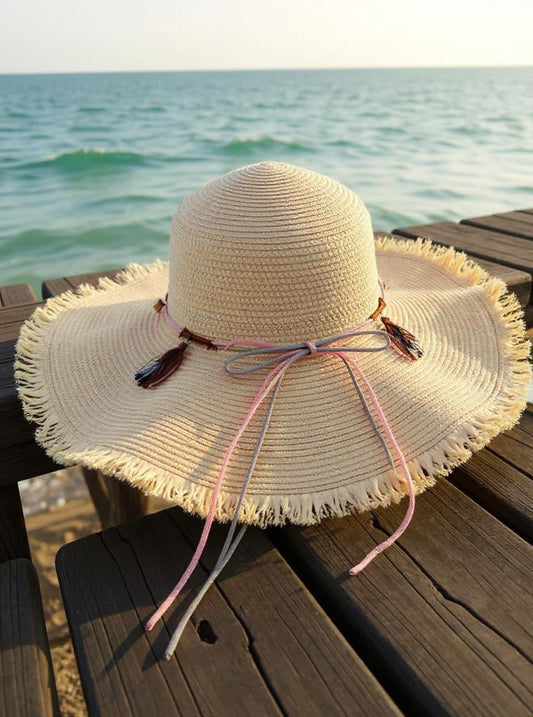 Hand-woven wide-brim sun hat