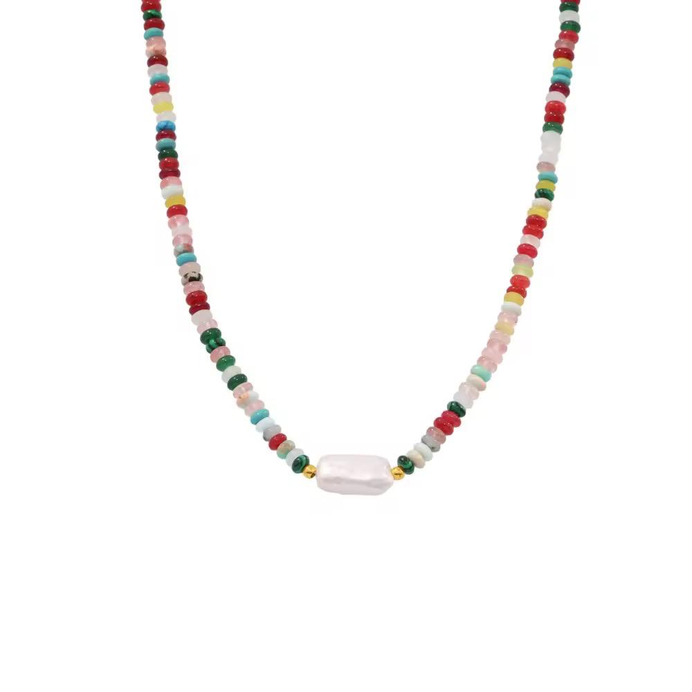 Handmade Bohemian Abacus Beaded Necklace