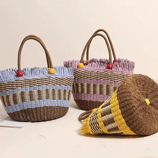 Luxury Handmade Sea Grass Raffia Tote – Bali Inspired
