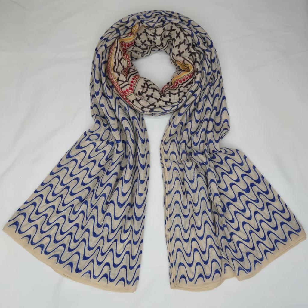 Handmade Block Print Cotton Sarong Large Scarf