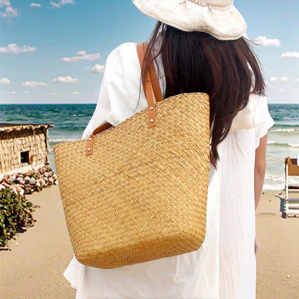 Straw Braided Beach Tote