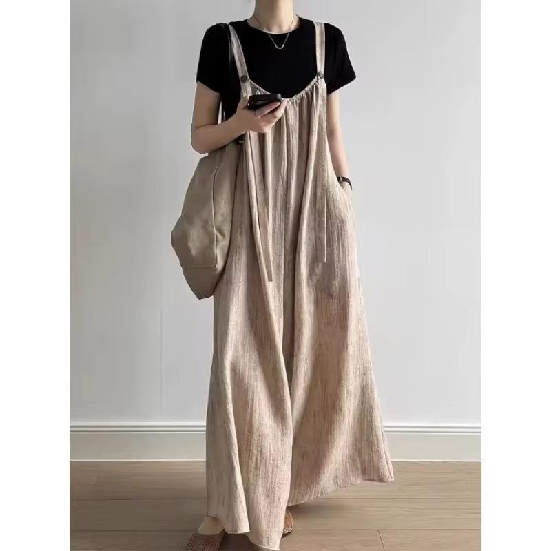Summer Cotton Wide-Leg Jumpsuit