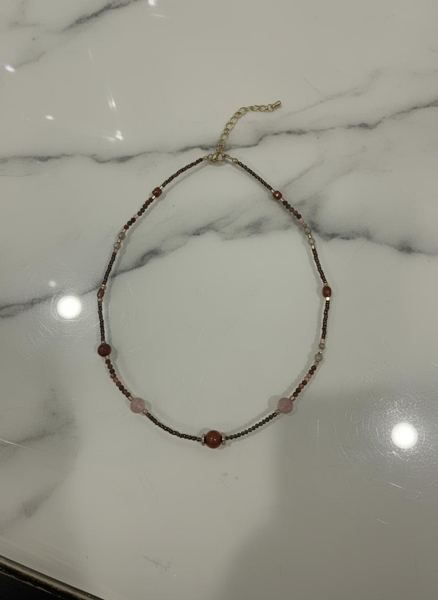 Handmade Beaded Stone Necklace