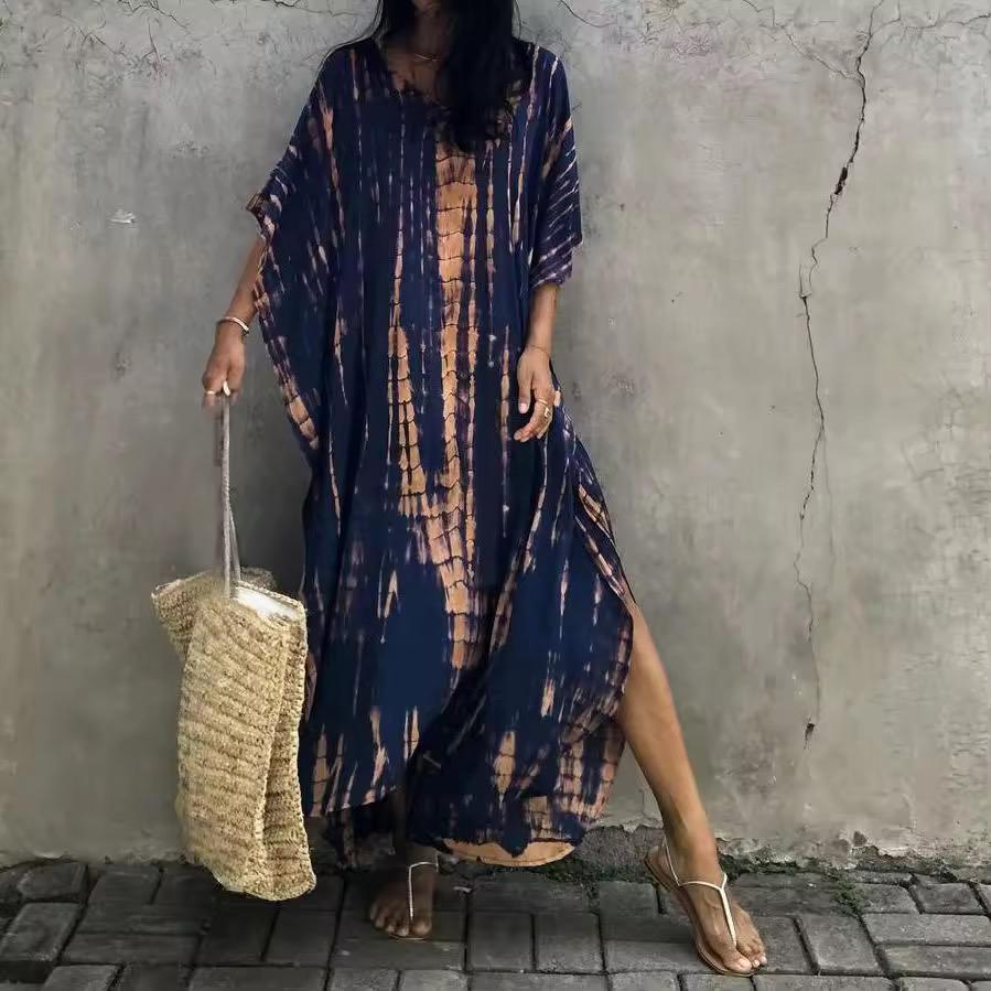 Holiday Tie-Dye Kaftan Cover-Up