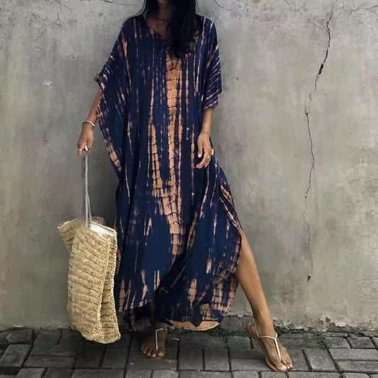 Holiday Tie-Dye Kaftan Cover-Up