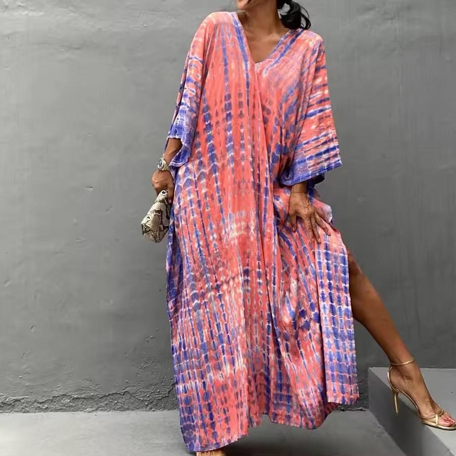 Holiday Tie-Dye Kaftan Cover-Up