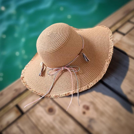 Hand-woven wide-brim sun hat