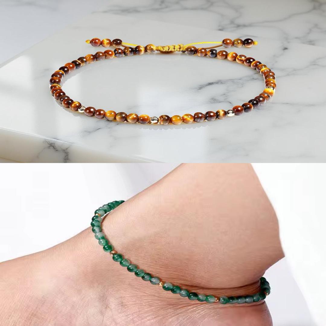 Natural Gemstone Beaded Anklet