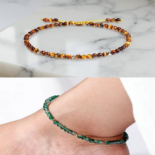 Natural Gemstone Beaded Anklet