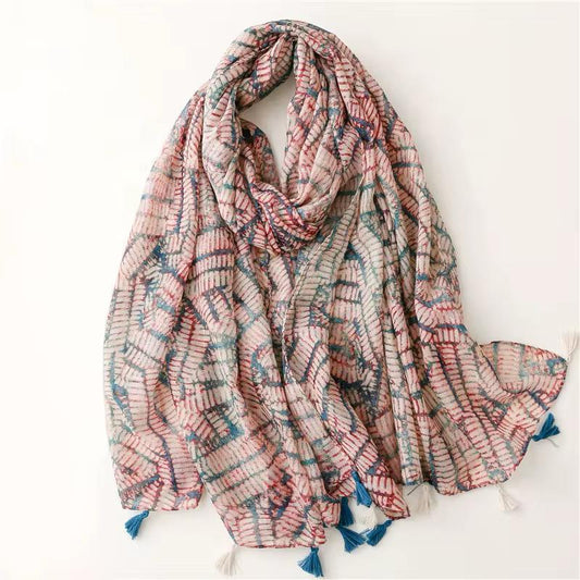 Patterned Voile Scarf