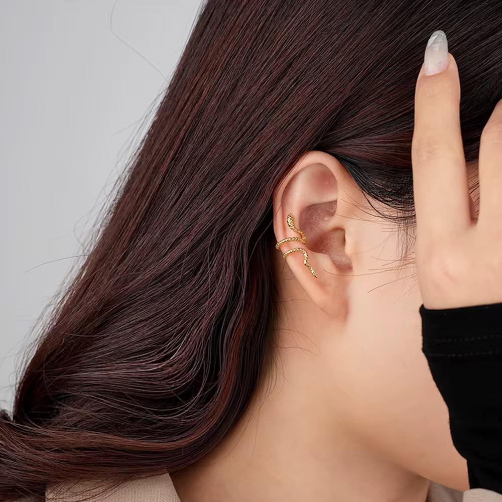 Gold-Plated Snake Ear Cuff (925 Sterling Silver)