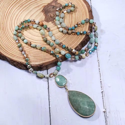 Natural Gemstone Statement Necklace