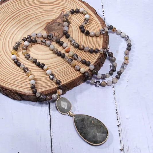 Natural Gemstone Statement Necklace