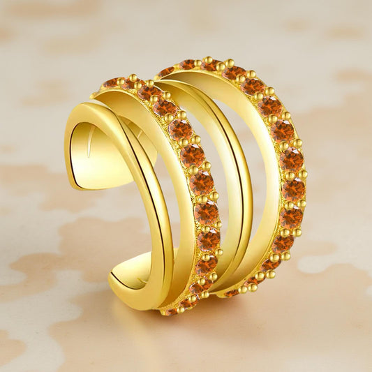 18K Gold Plated Zircon Double-Layer Ear Cuff