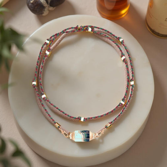 Handwoven Colorful Rope LOVE Necklace