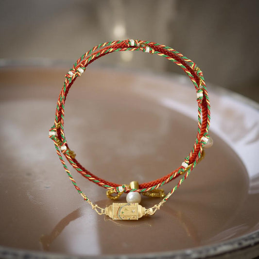 Handwoven Colorful Rope LOVE Necklace