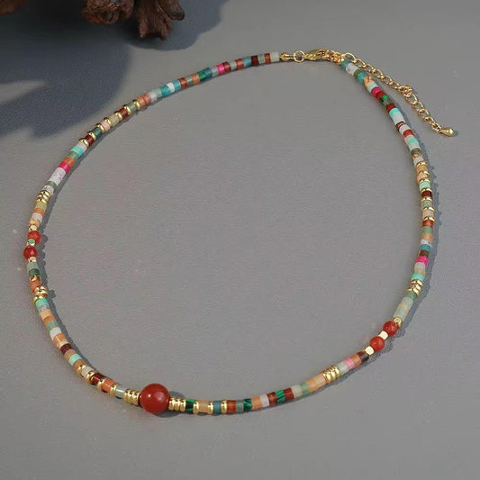 Handmade Natural Stone Beaded Necklace