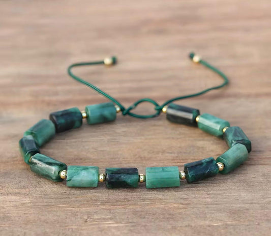 Natural Stone Cylinder Bead Bracelet