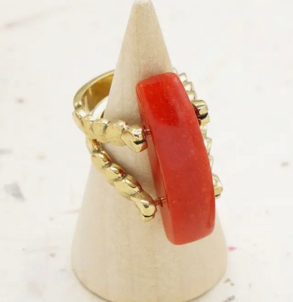Solar Ember Statement Ring