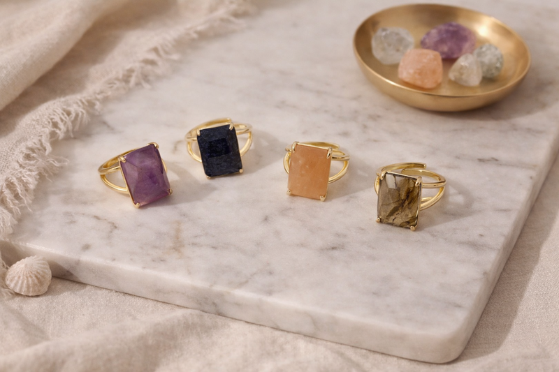 The Solstice Stone Ring Collection
