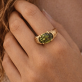 Garnet and Evergreen Rings