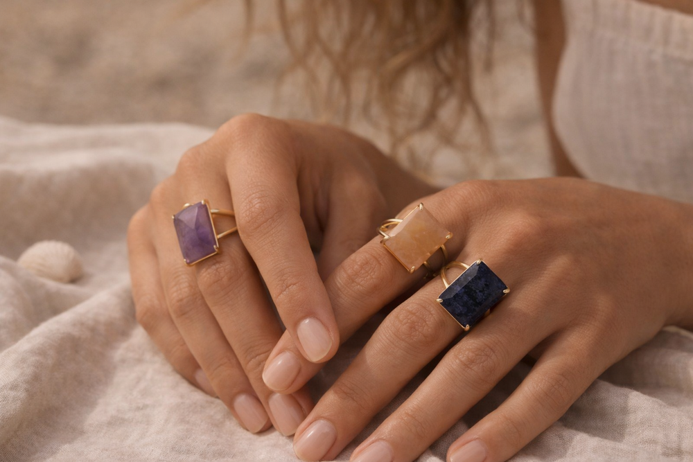 The Solstice Stone Ring Collection
