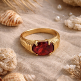 Garnet and Evergreen Rings