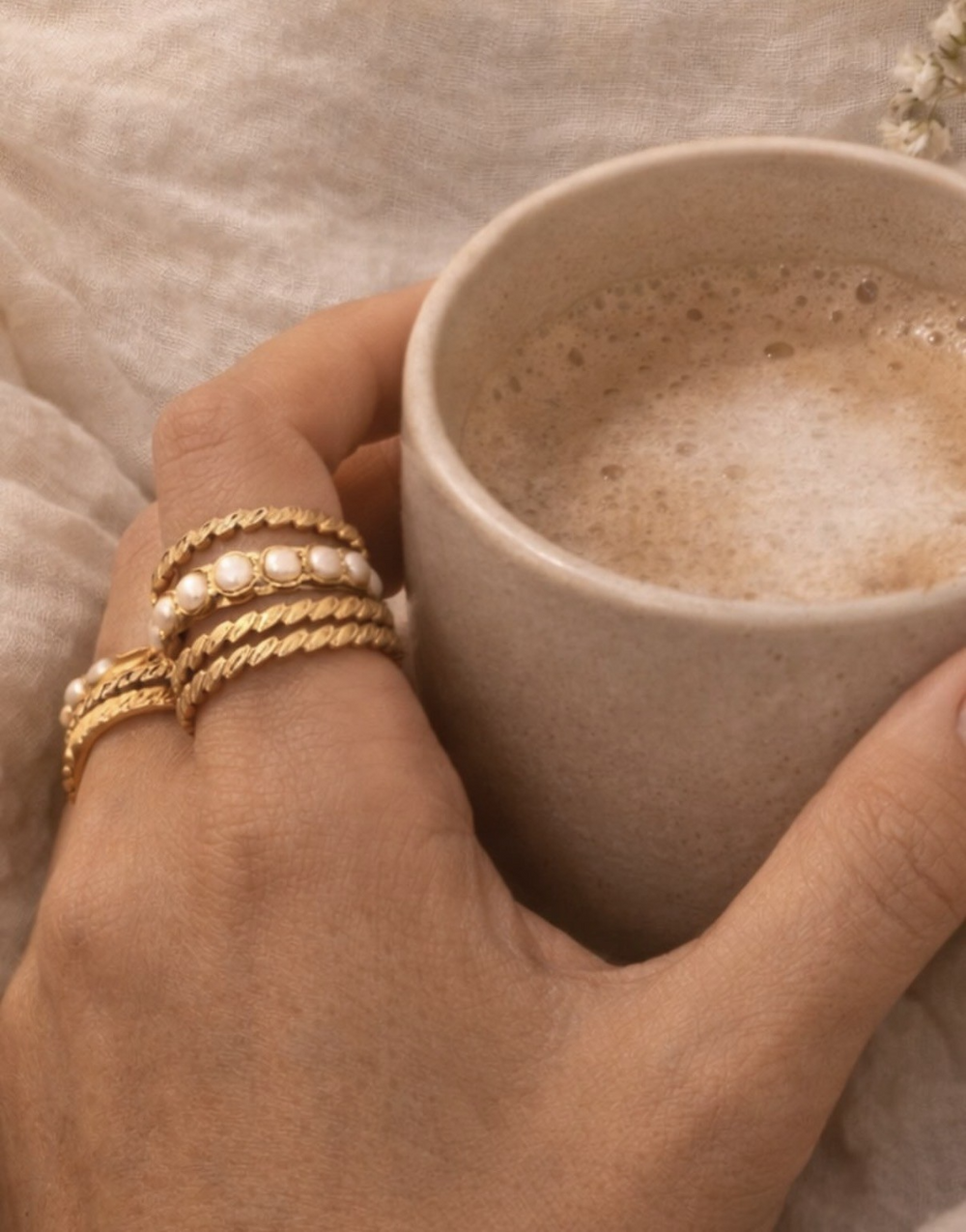 The Elara Pearl Stack Ring