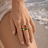 Garnet and Evergreen Rings