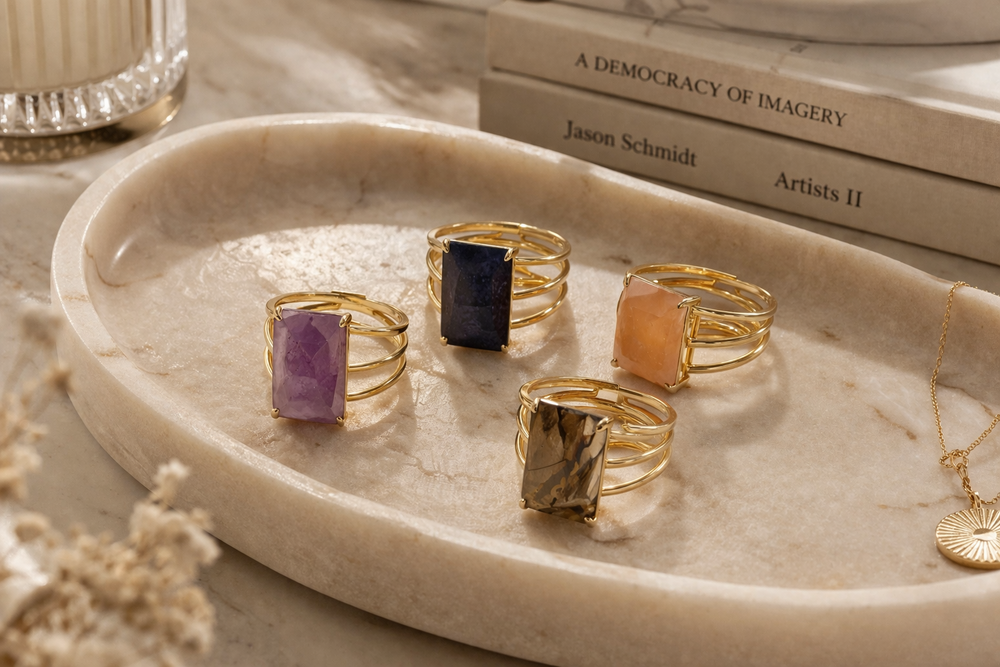 The Solstice Stone Ring Collection