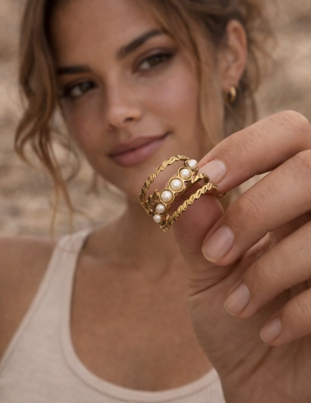 The Elara Pearl Stack Ring